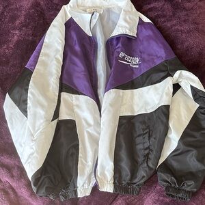 Women's Purple and Black Bomber Jacket